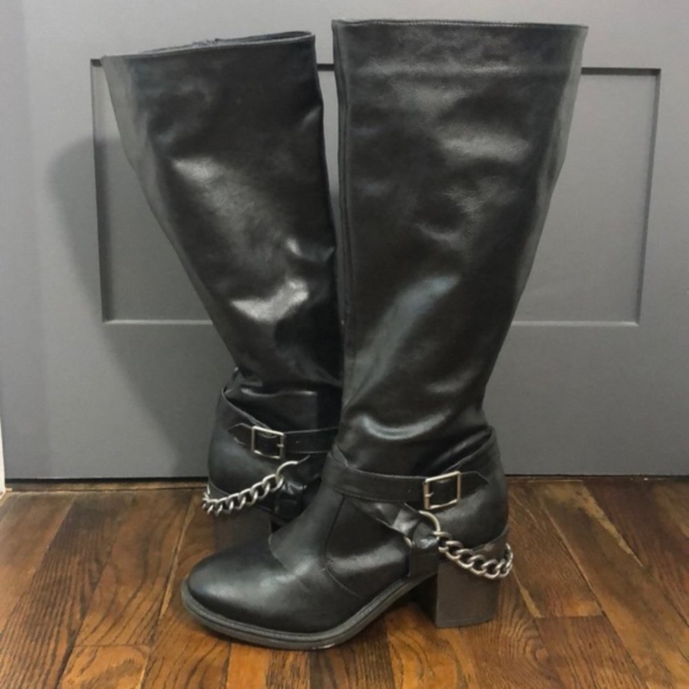 Calf Height Heeled Boots